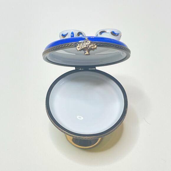 Limoges Box Tea Cup Table Hand Painted Porcelain Trinket - Picture 4 of 4